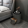 Modern rond nachtkastje met draadloze oplader, LED-lampje en 2 lades Moho Catalogus