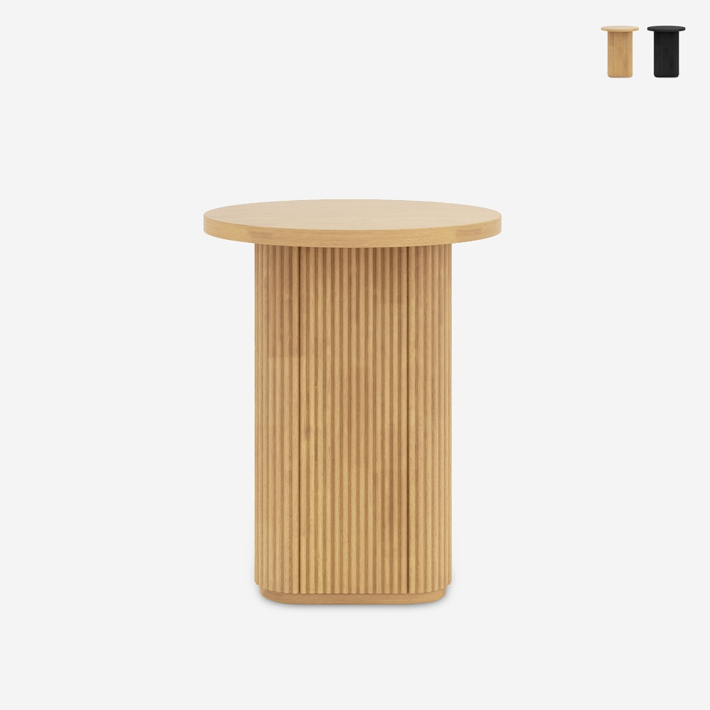 Ronde salontafel 45x55 cm met gegroefde tafelpoot Quid Aanbieding Ronde salontafel 45x55 cm met gegroefde tafelpoot Quid Aanbieding