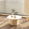 Table basse ronde contemporaine de 80cm pour salon effet marbre Deki Vente