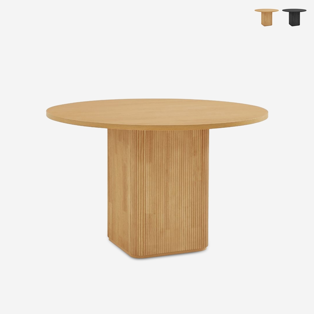 Table basse ronde en bois noir de 120 cm pour la cuisine et le salon Tiwit Promotion Table basse ronde en bois noir de 120 cm pour la cuisine et le salon Tiwit Promotion