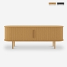 Meuble TV vintage en bois avec portes coulissantes cannées Fersit Vente