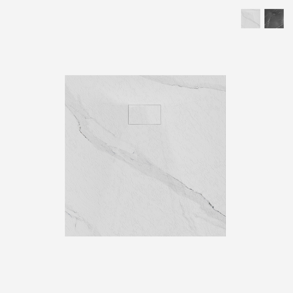 Receveur de douche carré ultra-plat effet marbre 90x90cm Stone MM Promotion Receveur de douche carré ultra-plat effet marbre 90x90cm Stone MM Promotion