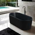 Vrijstaand gegroefd matzwart bad 170x80 cm Kimolos Dark Aanbieding