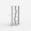 Bibliothèque design moderne pour salon blanc en bois Kajes Remises
