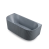 Baignoire encastrable moderne gris mat 170x80cm rainurée Delo Moon Vente