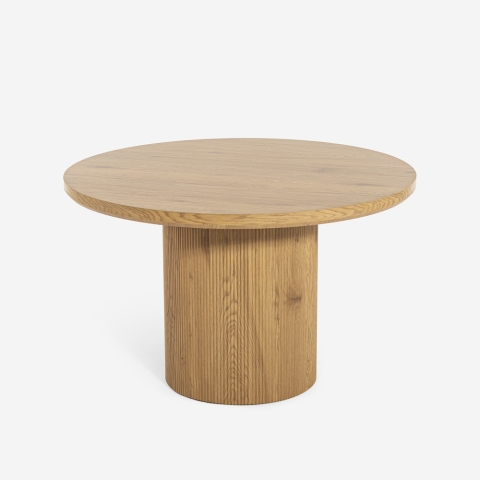Table de salon cuisine ronde en bois 120cm pied central Bering Promotion