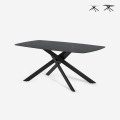 Table de salle à manger moderne 180x90cm design effet marbre Tijuana Promotion