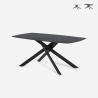 Table de salle à manger moderne 180x90cm design effet marbre Tijuana Promotion
