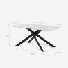 Table de salle à manger moderne 180x90cm design effet marbre Tijuana Achat