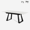 Moderne uitschuifbare eettafel 160-200x90 cm met marmereffect Caracas Aanbieding
