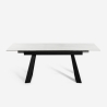 Moderne uitschuifbare eettafel 160-200x90 cm met marmereffect Caracas Catalogus