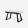 Moderne uitschuifbare eettafel 160-200x90 cm met marmereffect Caracas Korting