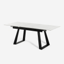 Moderne uitschuifbare eettafel 160-200x90 cm met marmereffect Caracas Voorraad
