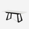 Moderne uitschuifbare eettafel 160-200x90 cm met marmereffect Caracas Voorraad