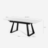 Moderne uitschuifbare eettafel 160-200x90 cm met marmereffect Caracas 