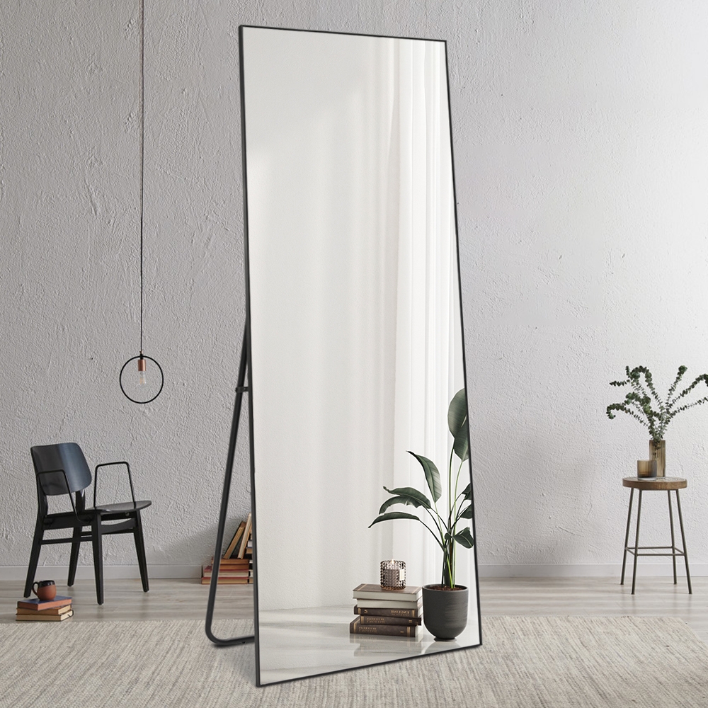 Grote moderne zwarte staande verticale spiegel 180x80 cm Hamstur-B Aanbieding Grote moderne zwarte staande verticale spiegel 180x80 cm Hamstur-B Aanbieding