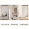 Miroir vertical doré 180x80cm mural avec support au sol Rektor Réductions