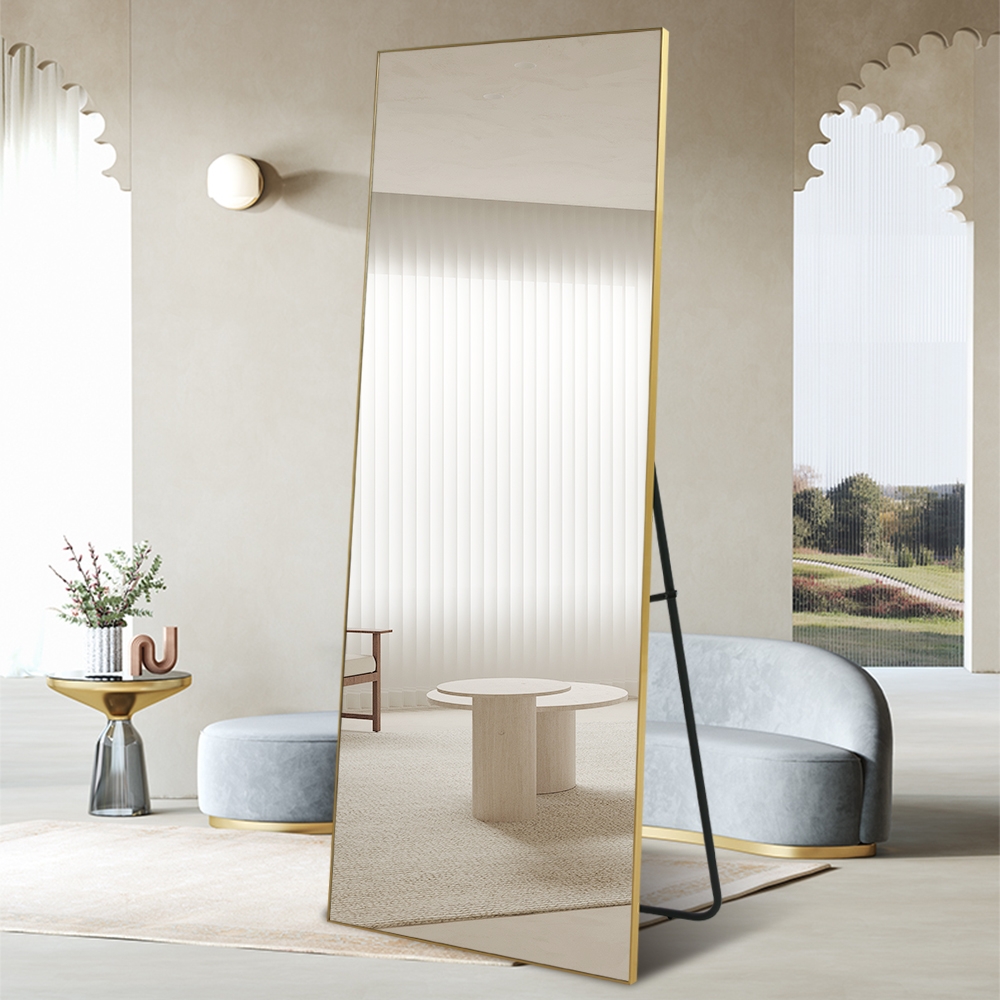 Miroir sur pied mural doré 180x80cm entrée chambre à coucher Hamstur-G Promotion Miroir sur pied mural doré 180x80cm entrée chambre à coucher Hamstur-G Promotion