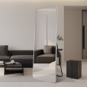 Zilveren wandspiegel 180x80 cm met vloerstandaard Arsen-S Aanbod