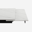 Table extensible effet marbre 160-240x90cm cuisine design moderne Quito 