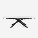 Table extensible effet marbre 160-240x90cm cuisine design moderne Quito Achat