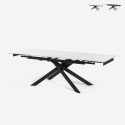 Table extensible effet marbre 160-240x90cm cuisine design moderne Quito Vente