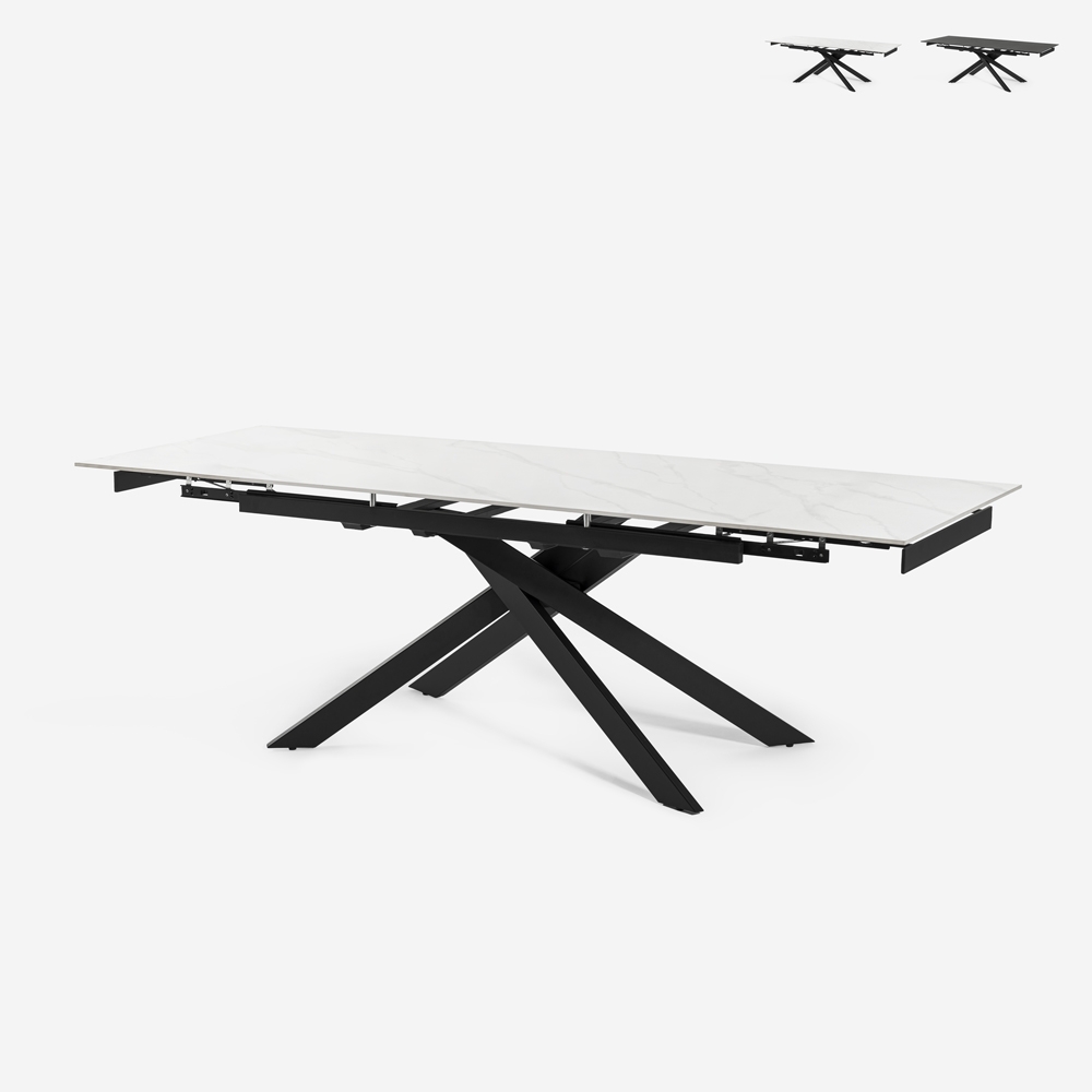 Table extensible effet marbre 160-240x90cm cuisine design moderne Quito Vente Table extensible effet marbre 160-240x90cm cuisine design moderne Quito Vente