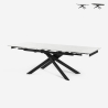 Moderne uitschuifbare tafel met marmereffect 160-240x90 cm Quito Verkoop