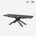 Table extensible effet marbre 160-240x90cm cuisine design moderne Quito Promotion