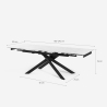 Table extensible effet marbre 160-240x90cm cuisine design moderne Quito 