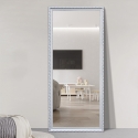 Miroir sur pied mural 180x80cm avec cadre classique argent Vestur-S Remises