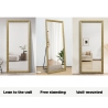 Miroir vertical 180x80cm mural au sol effet bois design Kommi Réductions