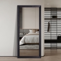 Miroir avec cadre noir 180x80cm mural sur pied Aprikosa Remises