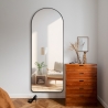 Miroir mural avec cadre noir 170x65 cm design moderne Selur Offre