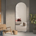 Miroir mural avec cadre noir 170x65 cm design moderne Selur Remises