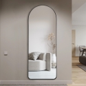 Miroir mural avec cadre noir 170x65 cm design moderne Selur Réductions