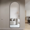 Miroir mural avec cadre noir 170x65 cm design moderne Selur Réductions