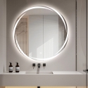 Ronde anti-condens badkamerspiegel 70 cm met achtergrondverlichting Veski XL Aanbod