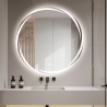 Ronde anti-condens badkamerspiegel 70 cm met achtergrondverlichting Veski XL Aanbod