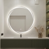 Ronde anti-condens badkamerspiegel 70 cm met achtergrondverlichting Veski XL Korting