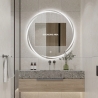 Ronde anti-condens badkamerspiegel 70 cm met achtergrondverlichting Veski XL Kortingen