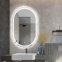 Ovale badkamerspiegel met anti-condens functie en LED-verlichting Refur L Aanbieding