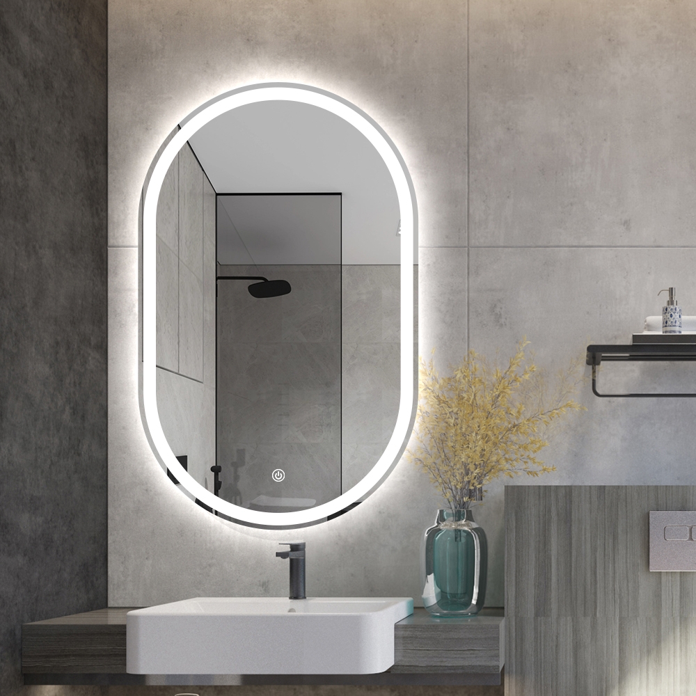 Ovale badkamerspiegel met anti-condens functie en LED-verlichting Refur L Aanbieding Ovale badkamerspiegel met anti-condens functie en LED-verlichting Refur L Aanbieding