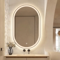 Ovale badkamerspiegel met anti-condens functie en LED-verlichting Refur L Aanbod