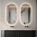 Ovale anti-condens design badkamerspiegel met verlichting Refur XL Korting