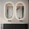 Ovale anti-condens design badkamerspiegel met verlichting Refur XL Korting