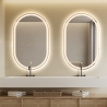 Ovale badkamerspiegel met anti-condens functie en LED-verlichting Refur L Korting