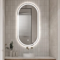 Ovale anti-condens design badkamerspiegel met verlichting Refur XL Aanbieding