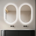 Ovale badkamerspiegel met anti-condens functie en LED-verlichting Refur L Kortingen