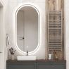 Ovale anti-condens design badkamerspiegel met verlichting Refur XL Aanbod